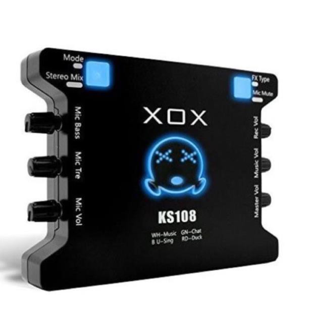 Sound card XOX KS108 cho micro thu âm, sound card hát karaoke hát live stream âm thanh tuyệt đỉnh