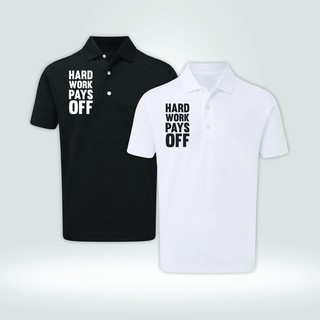 Áo phông polo nam cotton cố bẻ co giãn 4 chiều phối hình hard work pay's off mã cap18