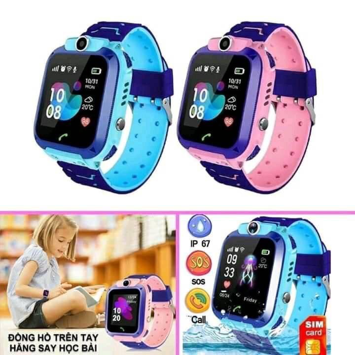 Đồng hồ thông minh định vị trẻ em Q12 nghe gọi 2 chiều lắp sim 4G chống nước Ip68