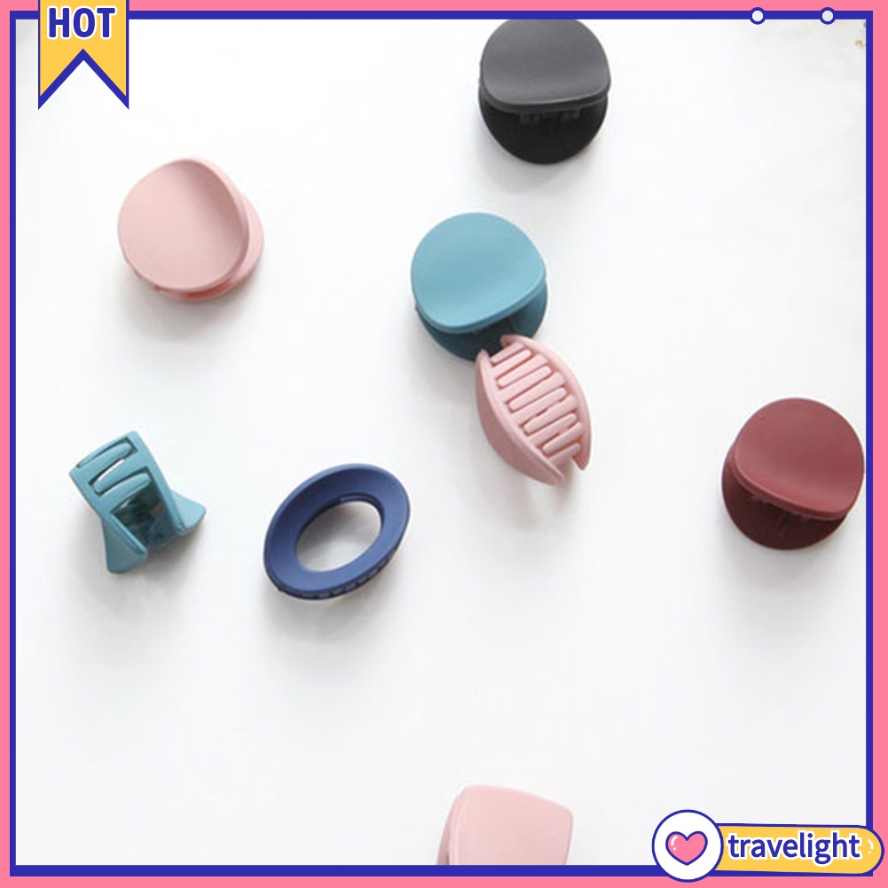 (Travelight) Kẹp tóc càng cua mini bằng acrylic hình tròn/vuông cho nữ
