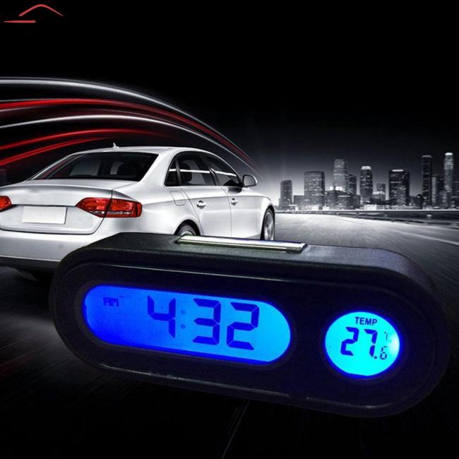 Đồng hồ điện tử mini đo nhiệt độ gắn bảng điều khiển xe ô tô