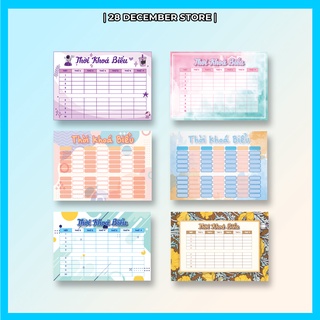 Thời khóa biểu size A6 (Decal dán được) họa tiết dễ thương