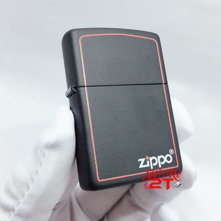 Vỏ Zippo Red Black 218ZB Chính Hãng - Vỏ Zippo Sơn Tỉnh Điện Đen Viền Đỏ Chính Hãng Mỹ