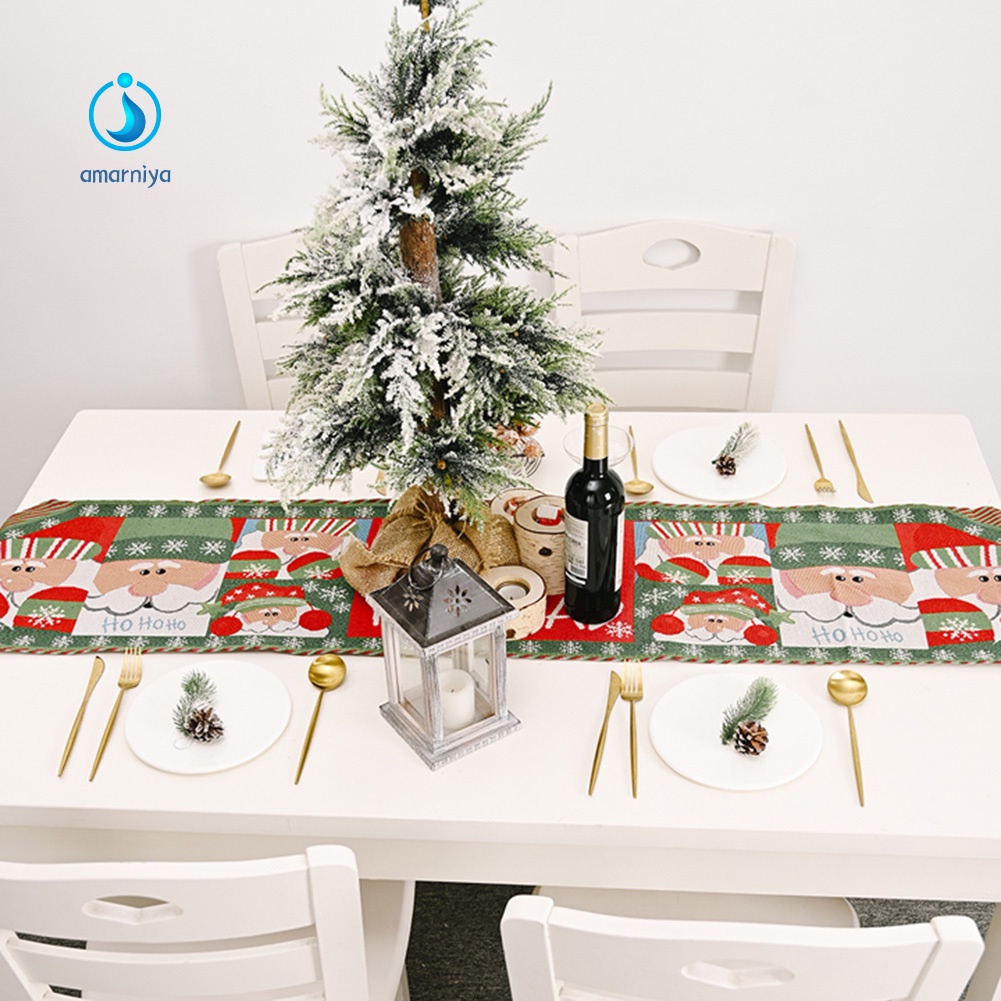 Khăn trải bàn dệt kim nhiều màu sắc trang trí giáng sinh