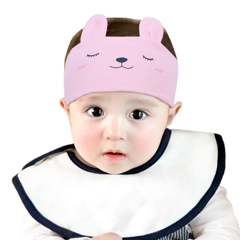 Mũ Beanie Hở Chóp Co Giãn Hình Thỏ / Gấu Hoạt Hình Dễ Thương Cho Bé