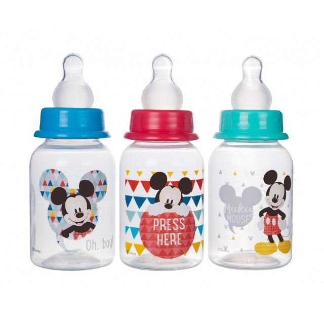 (Made in Thailand) Bộ 3 bình sữa CỔ HẸP (CỔ THƯỜNG) 125ml Disney Baby DN1611