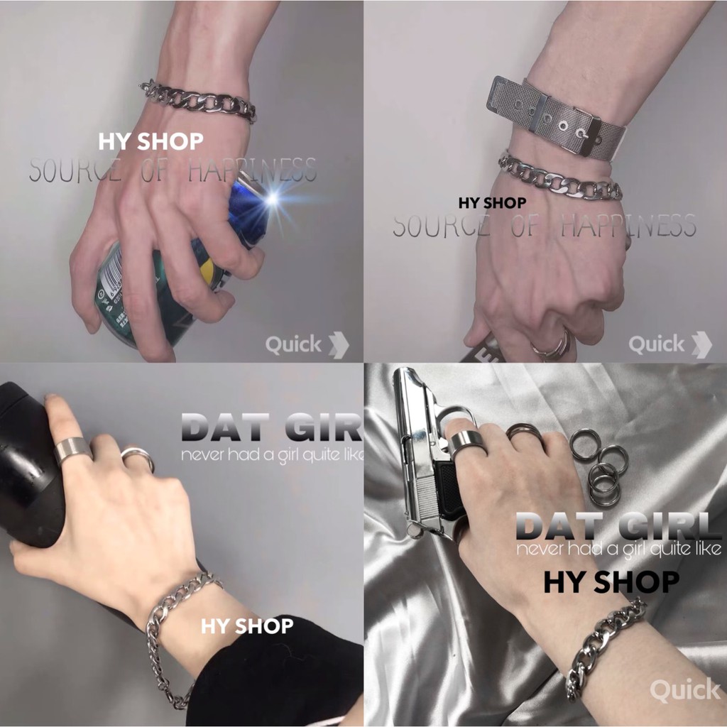 lắc tay titan dây xích nam nữ không gỉ không đen - lắc tay đôi cá tính unisex bts | BigBuy360 - bigbuy360.vn