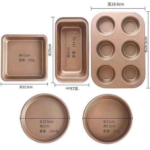 SET 5 Khuôn LÀM BÁNH Cao Cấp Chống Dính
