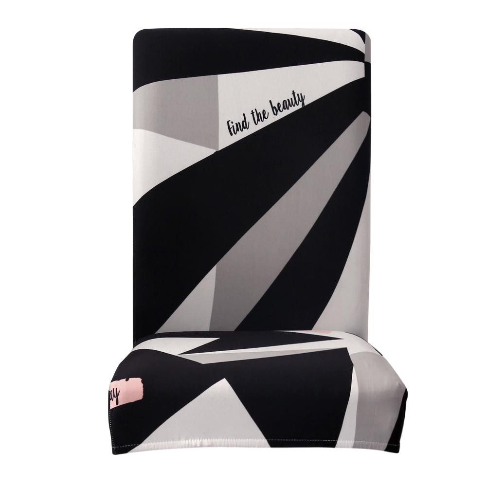Áo phủ ghế tựa lưng chất vải co giãn họa tiết hình khối độc đáo