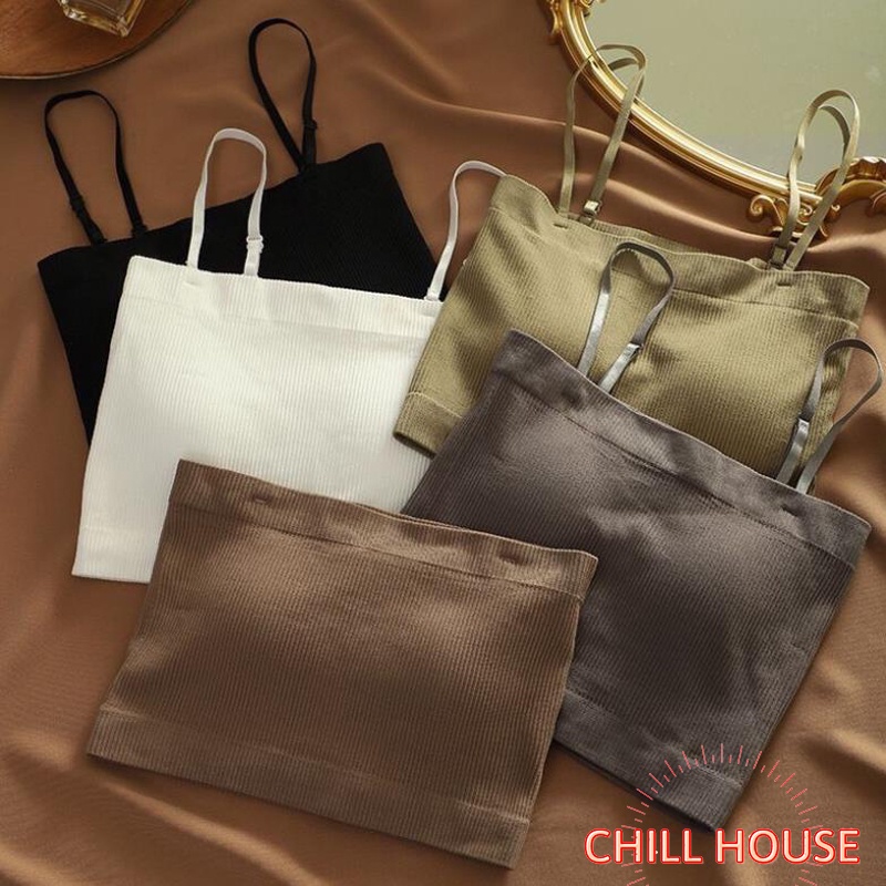 Áo bra 2 trong 1, tháo đc dây, có đệm, dáng croptop, chất cotton gân co giãn 4 chiều N99 CHILL HOUSE