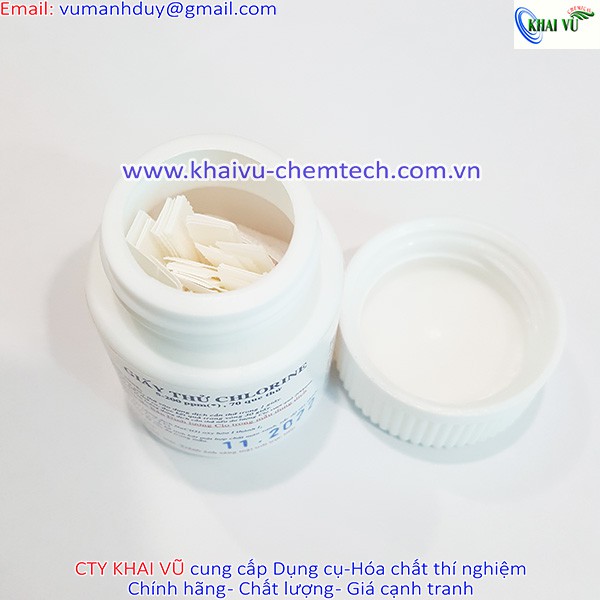 Giấy test chlorine (Clo) 5-200ppm Hộp 70 que thử