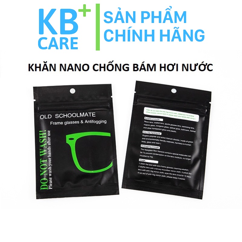 Khăn lau kính NANO chính hãng chống bám hơi nước, chống hấp hơi, sương mù cho mắt kính