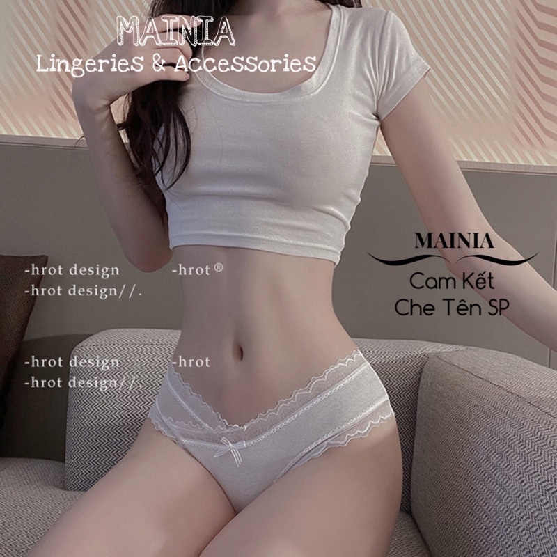 [M, L, XL] Quần Lót Cotton Phối Ren Xuyên Thấu Siêu Sang Siêu Sexy Cao Cấp Mainia Shop