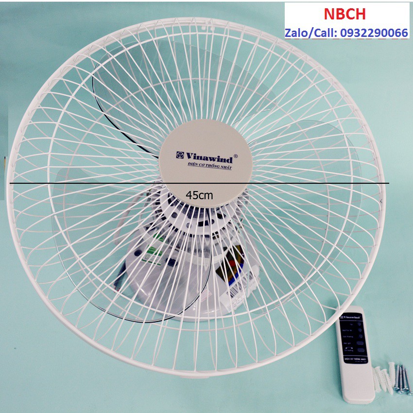 Quạt đảo trần Vinawind Điện Cơ Thống Nhất QTĐ400X-ĐB có điều khiển từ xa / QTĐ400-ĐB Hộp số