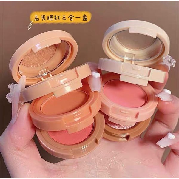 🍑  Phấn Mắt + Má Hồng + Bắt Sáng 3 Tầng MISS LARA Blusher & Highlighter 🍑