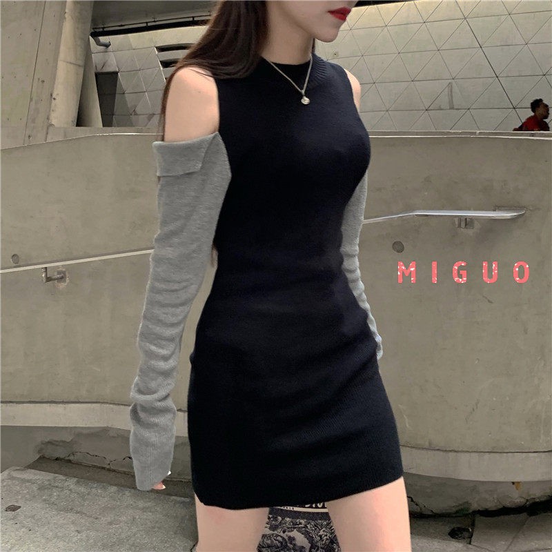 Đầm Dệt Kim Tay Dài Trễ Vai Quyến Rũ Cho Nữ | BigBuy360 - bigbuy360.vn