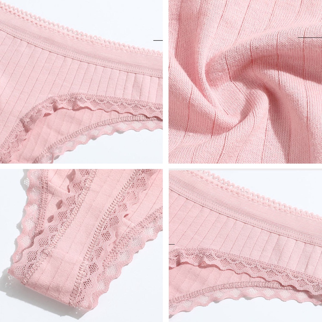 Quần lót nữ lọt khe cotton phối ren gợi cảm cho nữ tăm gân sexy dễ thương mềm mại 01