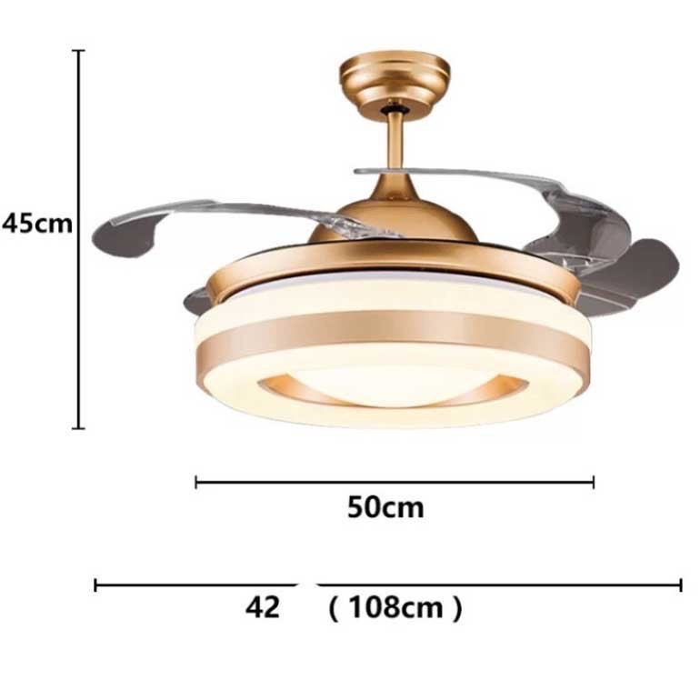 (Bảo hành 5 năm) Quạt trần đèn giấu cánh Chris, Đèn LED 3 chế độ sáng, QTD-19 | BigBuy360 - bigbuy360.vn