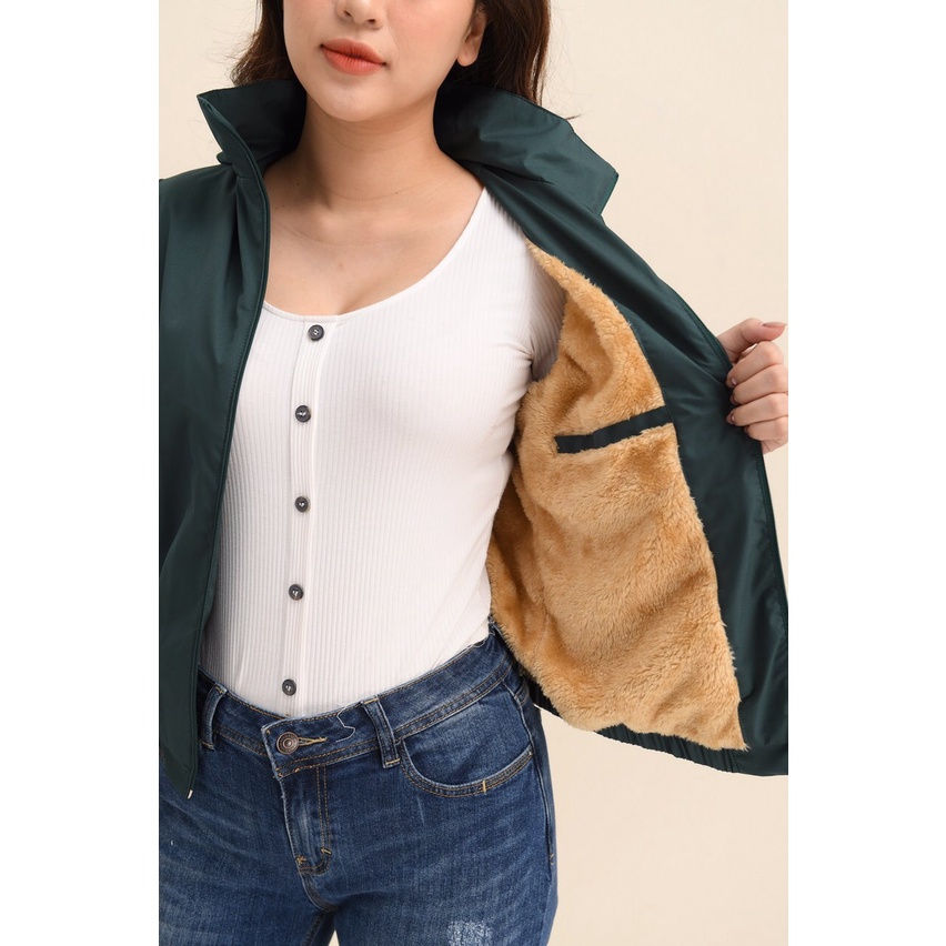 Áo gió nữ lót lông cừu cao cấp, giữ ấm cơ thể, chắn gió, chống nước, siêu tiện dụng | BigBuy360 - bigbuy360.vn