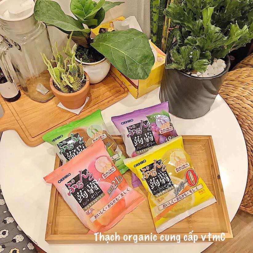 THẠCH ORIHIRO 5 VỊ ( VỊ LÊ, VỊ NHO TÍM, VỊ ĐÀO , VỊ NHO XANH, VỊ ĐÀO )