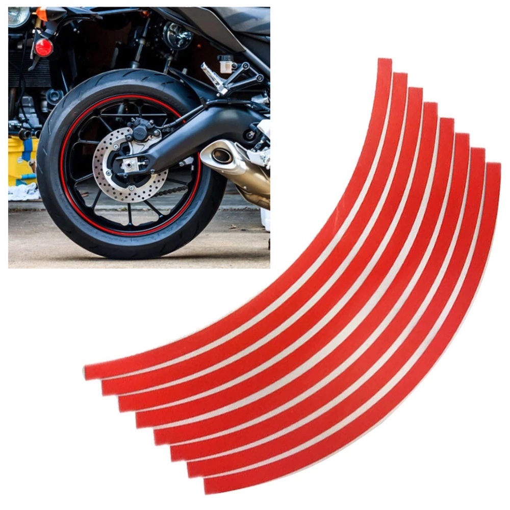 Miếng dán viền bánh xe phản quang họa tiết kẻ sọc 2LIFE dành cho xe máy Kawasaki/ HONDA