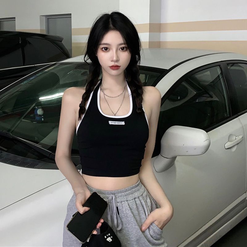 Áo yếm đính logo đen viền trắng BB-HOODIE shop