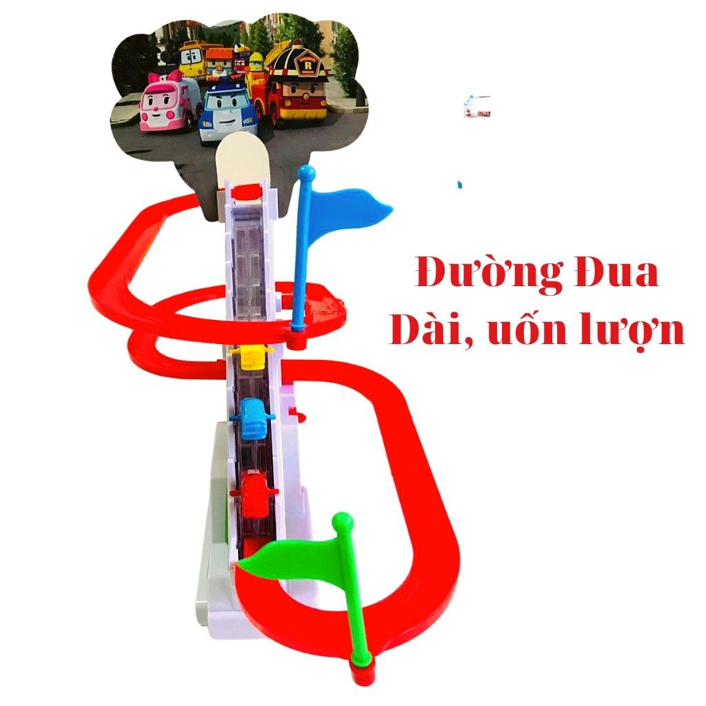 Đường Đua Robocar Poli - Bộ Mô hình Đồ Chơi Leo Thang, Bậc Thang - Cầu Trượt Vui Nhộn [Shop Mẹ Mốc] ,RBLT