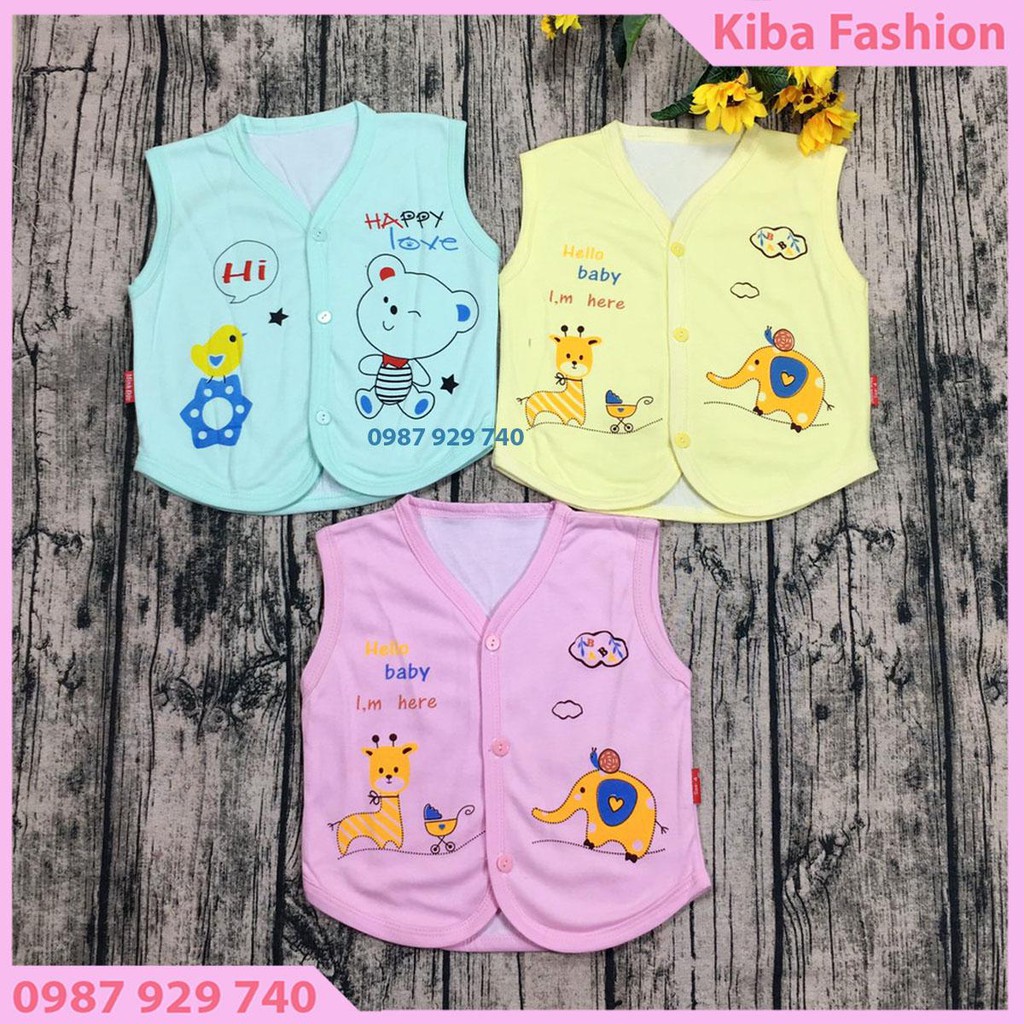 [HÀNG ĐẸP] Áo gile cho bé sơ sinh - áo gile 2 lớp cotton giữ ấm cho bé trai, bé gái từ 3-13kg