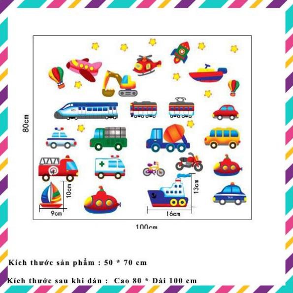 Decal dán tường - Giấy dán tường - Phương tiện giao thông cho bé - kiddecals - AY7212 Zooyoo