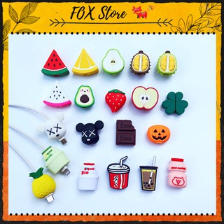 Bảo vệ cáp sạc Fruit and Food - Phụ kiện bảo vệ đầu cáp sạc, tai nghe chống đứt gẫy - Fox Store