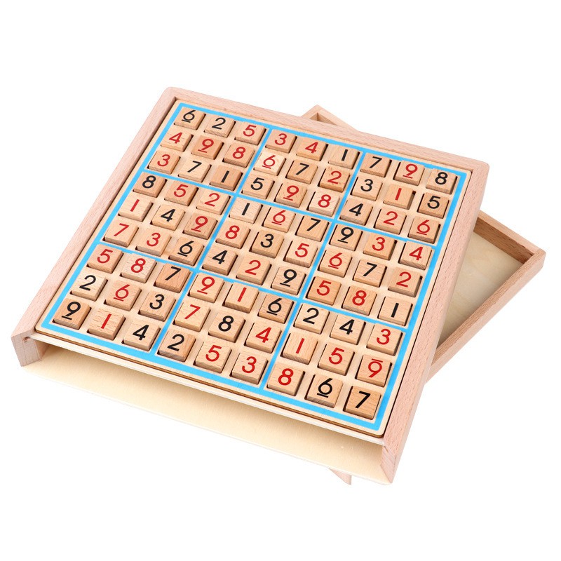 ▫♘gỗ sudoku chín ô vuông trò chơi cờ vua học sinh tiểu học tư duy logic giáo dục mầm non trò chơi xếp hình bảng trò chơi