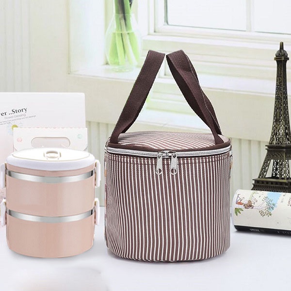 Túi đựng cơm hộp giữ nhiệt thực phẩm thức ăn cho dân văn phòng đi làm đựng cơm trưa vải Oxford chống thấm nước T002