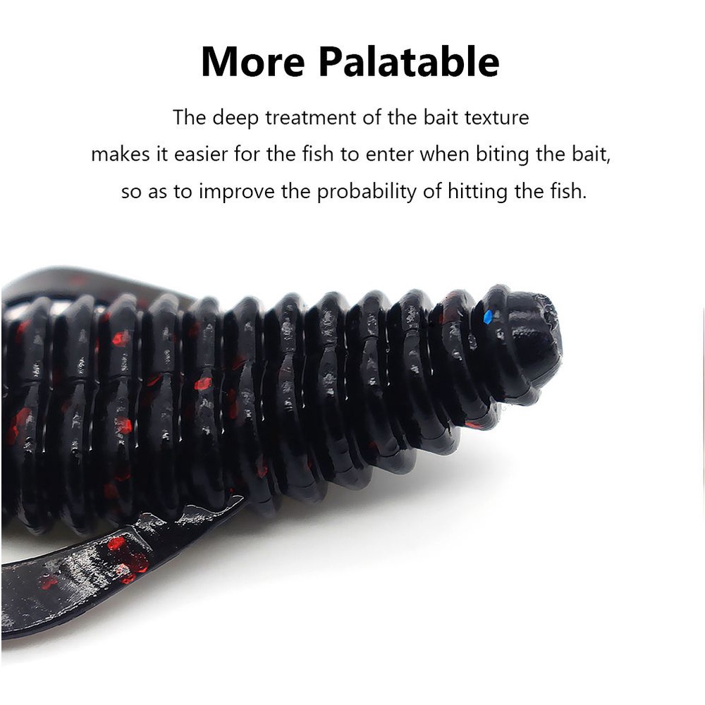 MUVAKO Bộ 10 Mồi Câu Cá Nhân Tạo Hình Giun 8cm 4.5g Mềm