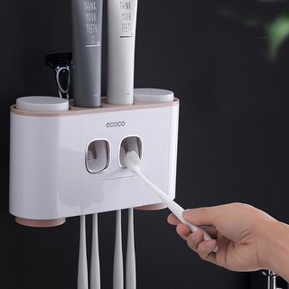 Bộ bàn chải đẩy kem đánh răng Ecoco [Tặng 4 cốc]