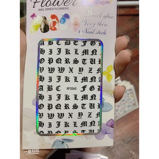 sticker chữ la mã trang trí móng tay