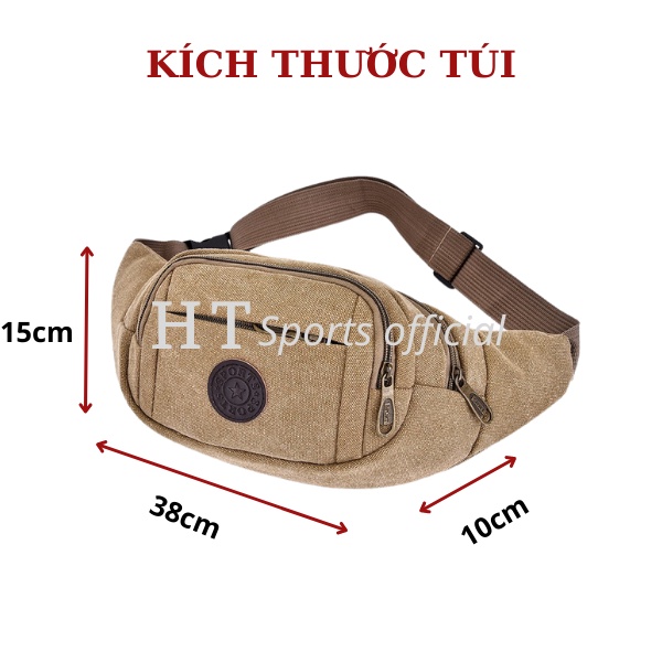 Túi đeo chéo, đeo bụng thời trang nam nữ HT Sports cao cấp nhiều ngăn tiện dụng