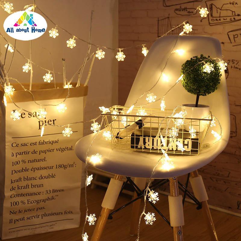 Bộ 2 dây đèn led nhấp nháy hình bông tuyết dành cho các diệp lễ / Đèn trang trí Noel dây dài1m8 mét(giao màu ngẫu nhiên)