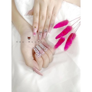 Móng up thiết kế tone hồng thạch