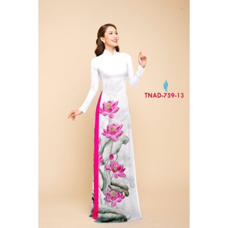 Vải áo dài hoa sen