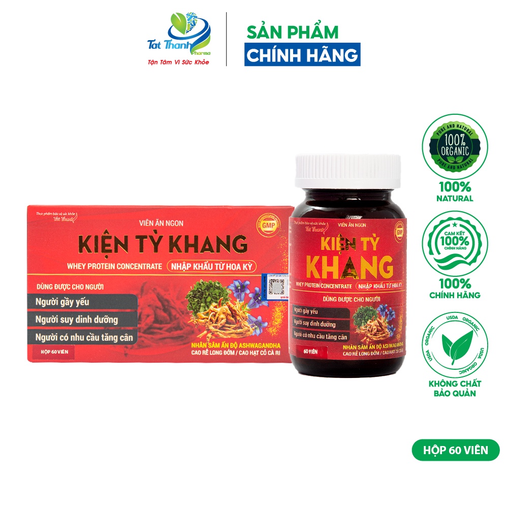 Viên ăn ngon Kiện Tỳ Khang Tất Thành Pharma dùng cho người gầy yếu suy dinh dưỡng 30/60 viên