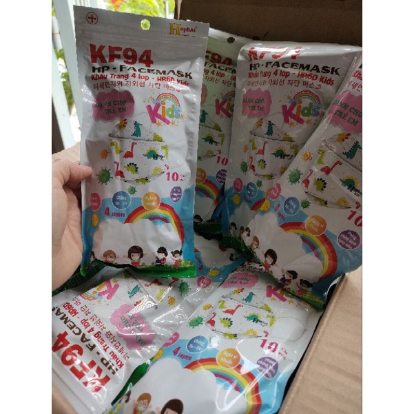 Combo 100 CÁI🔥 Khẩu Trang Trẻ Em KF94 An Tâm Cho Bé Từ 3 Đến 12 Tuổi