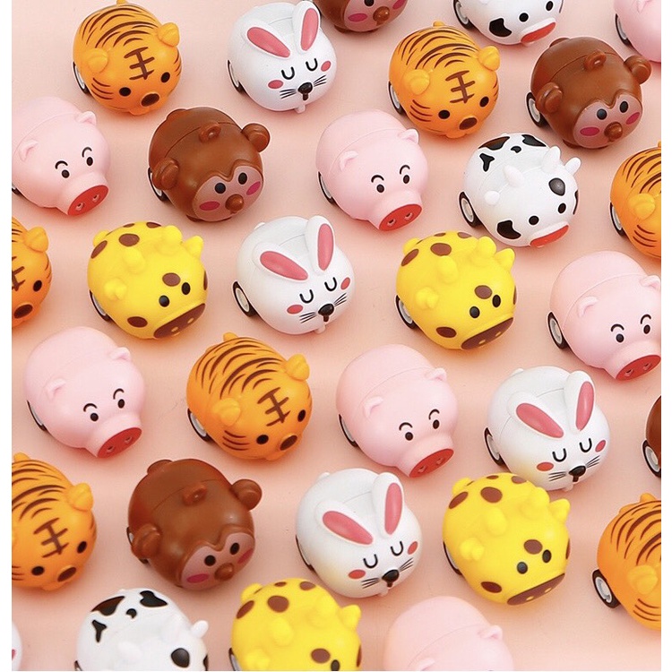 Đồ Chơi Trẻ Em Xe Chạy Cót Mini Hình Thú Ngộ Nghĩnh-6 Mẫu Các Con Thú Quen Thuộc Cho Bé Khám Phá Thế Giới Sóc_Toystore