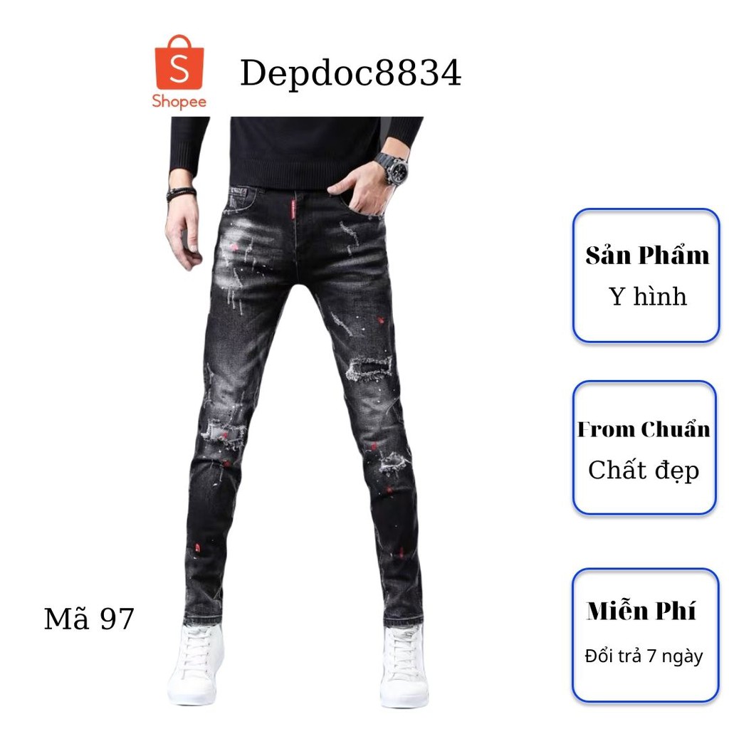 Quần jean nam cao cấp, chất liệu bò ( jean ) mềm mịn, from chuẩn, có nhiều mẫu đẹp mới đi kèm depdoc81