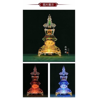 Tháp xá lợi pha lê đính đá ( có đèn led )