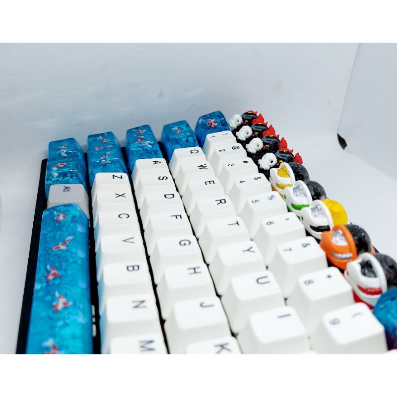 Keycap bull clone màu trắng đỏ đen trang trí bàn phím cơ