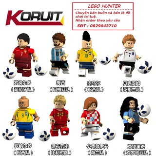 Mô hình lắp ráp Minifigures football 8 Siêu Cầu thủ bóng đá nổi tiếng thế giới