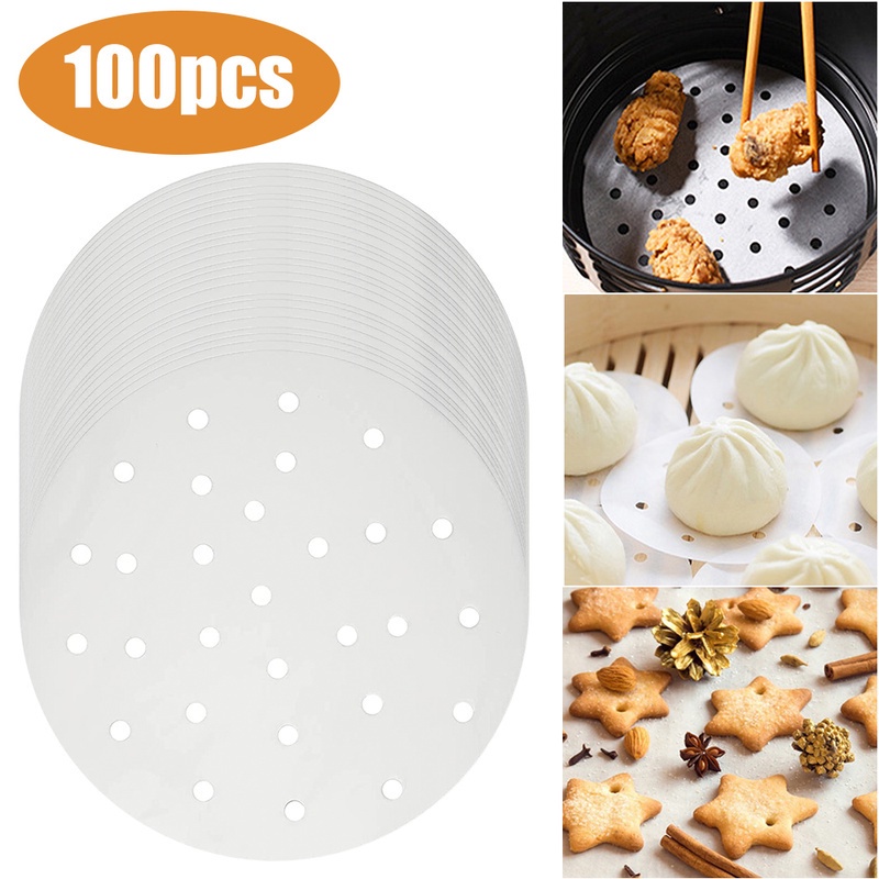 Set 100 Giấy Lót Chống Dính 18/23cm Cao Cấp Cho Nồi Chiên Không Dầu