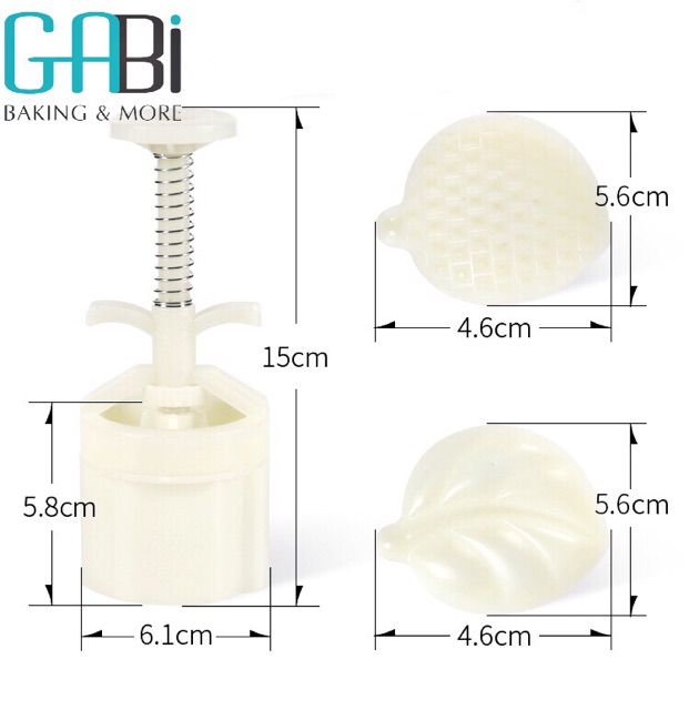 Khuôn trung thu lò xo 50g 2 mặt lá, quả chanh