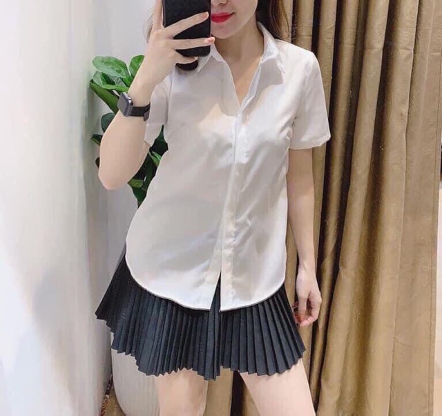 ÁO SƠ MI TRẮNG CỔ ĐỨC UNI ( SƠ MI NỮ CÔNG SỞ ) | BigBuy360 - bigbuy360.vn