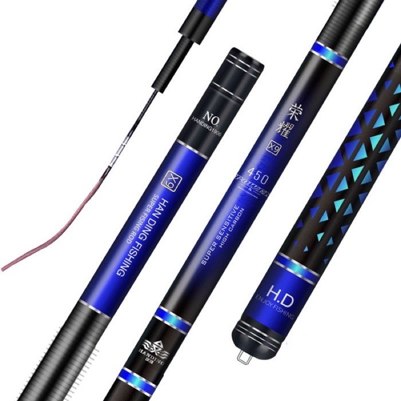 cần câu tay dài 6m3 loại 1 siêu nhẹ handing x9 cá 1 đến 8kg y như hình tải tính 2kg hàng y hình